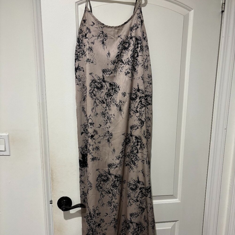 Navy and cream slip dress from FAME